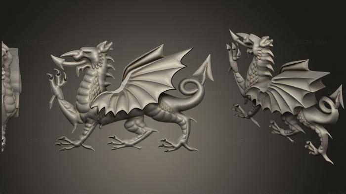 Статуэтки грифоны и драконы (Драконы для ЧПУ, STKG_0139) 3D модель для ЧПУ станка